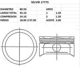 PISTONES 80.50mm GM CORSA II-MERIVA-MONTANA STD