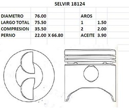 PISTONES 76mm FIAT 1.3 N STD