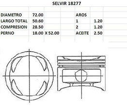 PISTONES 72mm DAIHATSU SIRION STD EUROSUN