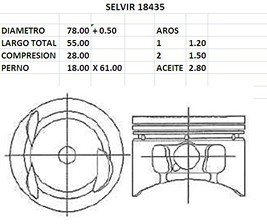 PISTONES 78mm SUBARU J12 0.50 TIK