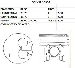 PISTONES 82.50mm FORD 1.8 DIESEL STD
