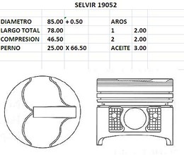PISTONES 85mm NISSAN RD28 0.50