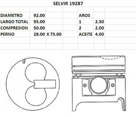 PISTONES  92mm DAIHATSU DELTA  STD EUROSUN