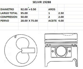 PISTONES  92mm DAIHATSU DELTA 0.50 EUROSUN