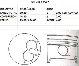 PISTONES  92mm TOYOTA HILUX (2LT II) 0.50