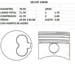 PISTONES 76.50mm VW GOL 1.6 D STD EUROSUN