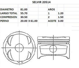 PISTONES 81mm TOYOTA COROLLA 1.6 N 93 STD TIK