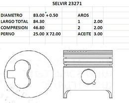 PISTONES 83mm CITROEN-PEUGEOT XUD9 1.9D 0.50 TIK