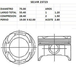 PISTONES 75mm SUZUKI SWIFT 1600 STD 16 VALVULAS