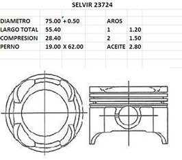 PISTONES 75mm SUZUKI SWIFT 1600 0.50 16 VALVULAS