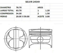 PISTONES 78.70mm LIFAN 1.3-1.5 STD TIK