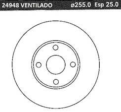 DISCO FRENO (255mm) DEL TOYOTA COROLLA 03 C/ABS