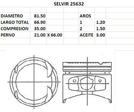 PISTONES 81.50mm HYUNDAI SONATA 1.8 DOHC STD TIK