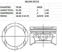 PISTONES 79mm DAEWOO STD 16 VALVULAS