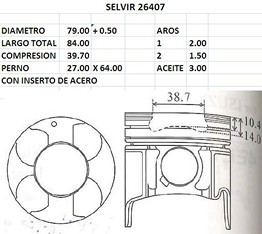 PISTONES 79mm GM 1.7 TDI 16V 0.50