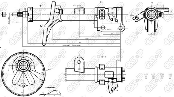 AMORTIGUADOR DEL IZQ HYUNDAI TUCSON 06 GSP---