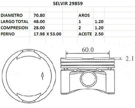 PISTONES 70.80mm FIAT FIRE 1.3 N 8V STD
