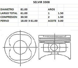 PISTONES 81mm TOYOTA COROLLA 1.6 N 88 STD TIK