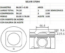 PISTONES 96mm NISSAN ZD30 0.50