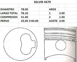 PISTONES 78mm MAZDA 323 1.7D STD