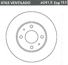 DISCO FRENO (241mm) DEL HYUNDAI ACCENT 00
