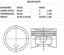 PISTONES 76mm NISSAN B13-14 STD 16 VALVULAS