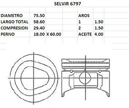 PISTONES 75.50mm HYUNDAI EXCEL 1500 STD TIK