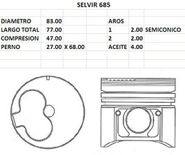 PISTONES 83mm TOYOTA COROLLA 1C STD (4mm) TIK