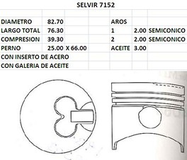 PISTONES 82.70mm MITSUBISHI 4D68T STD TIK