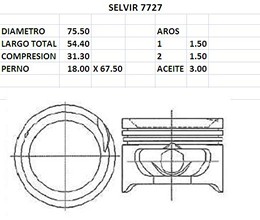 PISTONES 75.50mm HYUNDAI SCOUPE STD