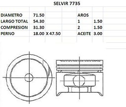 PISTONES 71.50mm HYUNDAI ACCENT 1300 STD