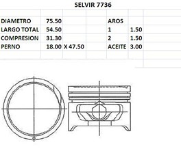 PISTONES 75.50mm HYUNDAI ACCENT 1500 STD