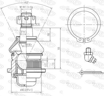 ROTULA SUP MITSUBISHI L200 90 (2-4WD) AYD