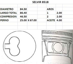 PISTONES 84.50mm NISSAN LD28 STD TIK
