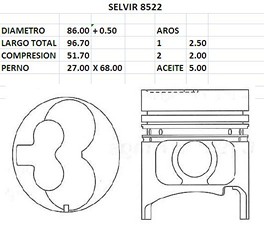 PISTONES 86mm ISUZU C190-C240 0.50 3 AROS