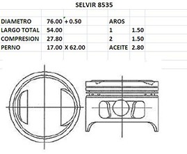PISTONES 76mm SUBARU 600 0.50