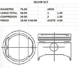 PISTONES 74mm MITSUBISHI COLT 81 STD