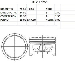 PISTONES 75.50mm HYUNDAI ACCENT 1500 0.50 EUROSUN