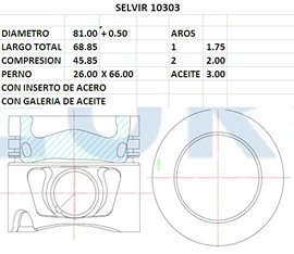 PISTONES 81mm VW AMAROK 2.0 TDI 0.50