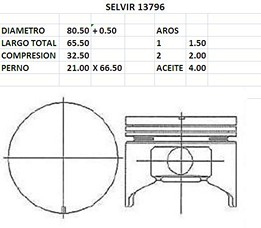 PISTONES 80.50mm NISSAN J18 0.50