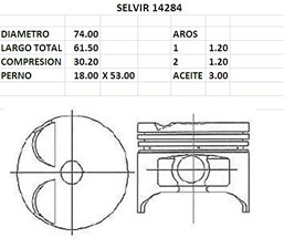 PISTONES 74mm TOYOTA TERCEL 1500 I STD TIK