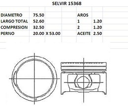PISTONES 75.50mm KIA RIO STD CABEZA HUNDIDA