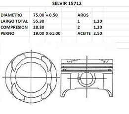 PISTONES 75mm SUZUKI BALENO 1.6 0.50 TIK