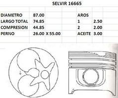 PISTONES 87mm OM602-603 STD 4 CIL (SET DE 4)