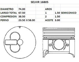 PISTONES 74mm TOYOTA TERCEL 1.5 D 1N STD TIK