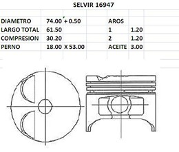 PISTONES 74mm TOYOTA TERCEL 1500 I 0.50 TIK