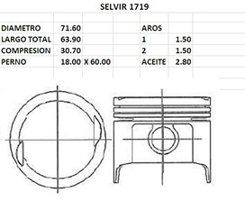 PISTONES 71.60mm DAIHATSU CUORE-VAN 81 STD