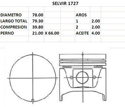 PISTONES 78mm NISSAN 720 81 STD