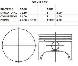 PISTONES  92mm SUBARU 1600  STD