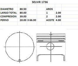 PISTONES 80.50mm TOYOTA HILUX 80 STD